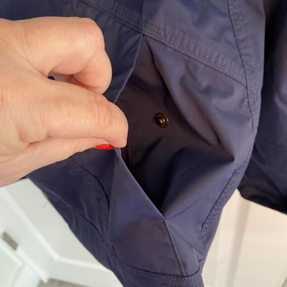 LULULEMON Fo Drizzle Rain Jacket Women Sz 8 Navy Hooded Zip Back Outdoor Rare - Picture 7 of 9